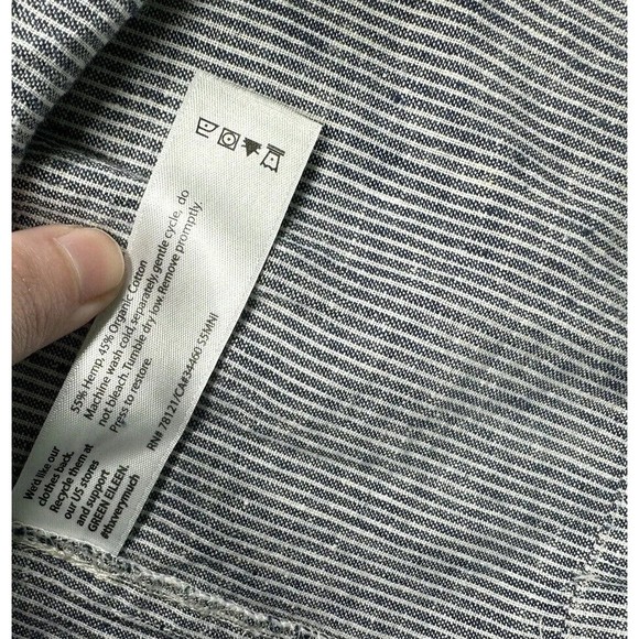 Eileen Fisher Size PP‎ (2P-4P) Hemp & Organic Cotton Stripe Dress Short Sleeves - Picture 7 of 7